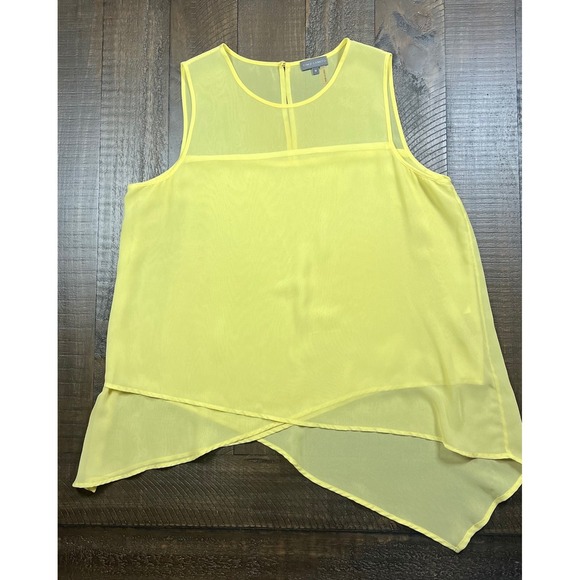 Vince Camuto Sheer Asymmetrical Tanks, Yellow and Turquoise, Size M, Lot of 2 - Picture 8 of 13